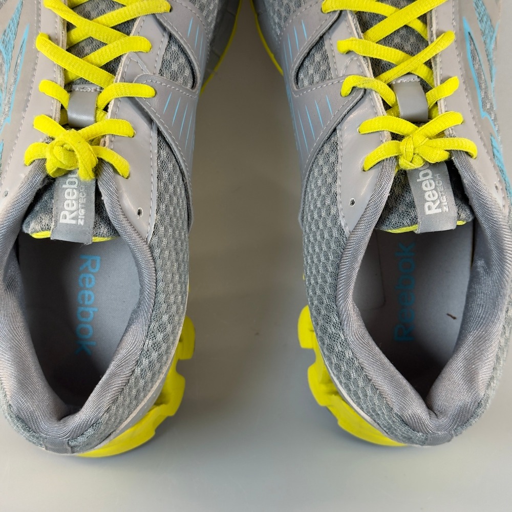Reebok ZigTech H Strap Womens 9 Workout Shoes Gray Yellow Lace Low Train Sneaker - Picture 8 of 16